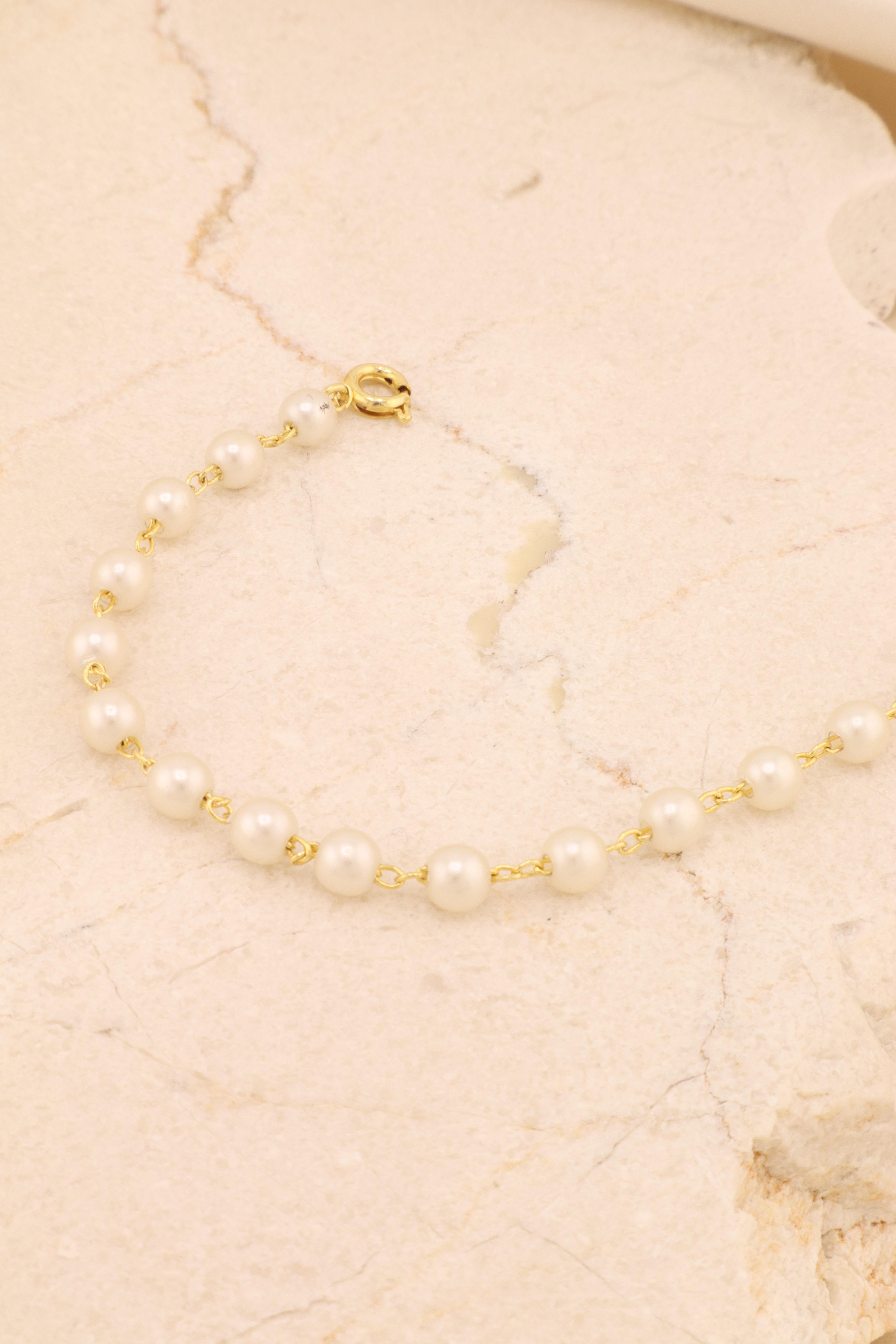 PULSEIRA PÉROLAS SIMPLES 19CM