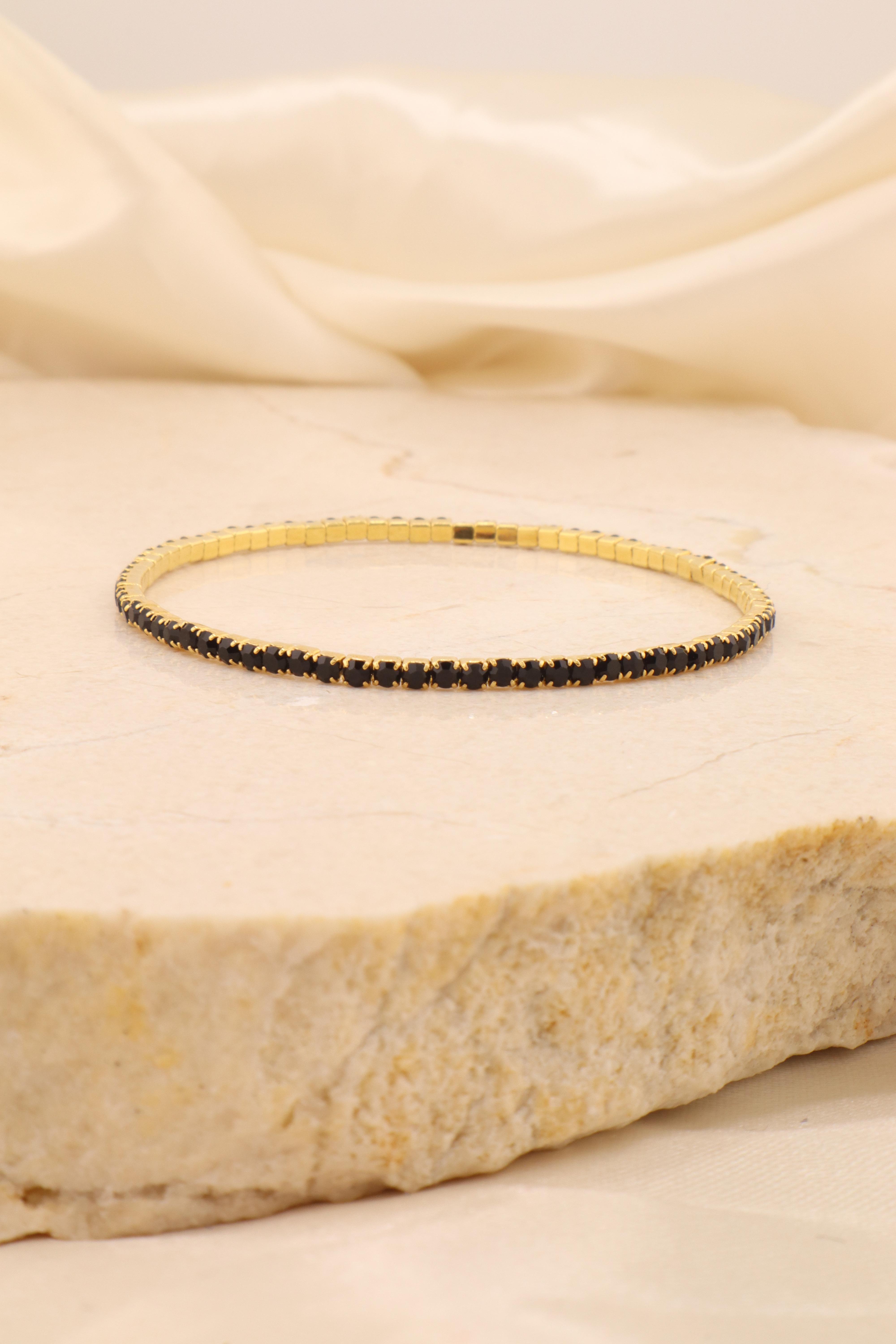 PULSEIRA RIVIERA PRETA ELÁSTICA