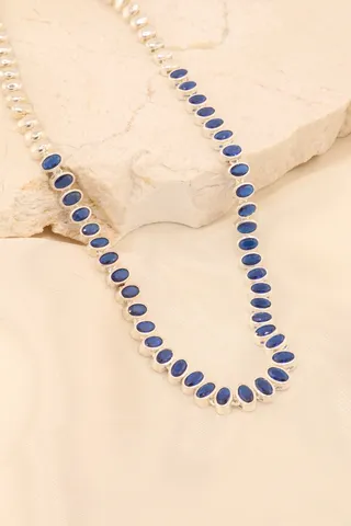 COLAR RIVIERA AZUL BANHO PRATA