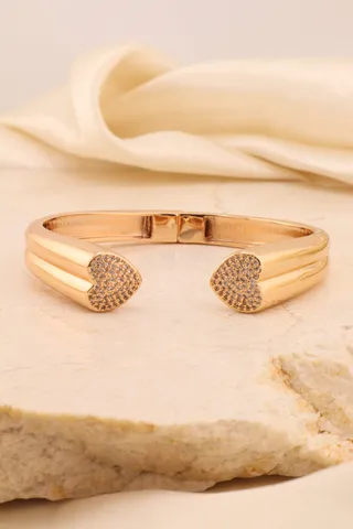 BRACELETE PONTA DE CORAÇÃO COM ZIRCÔNIA