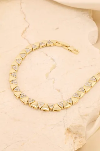 PULSEIRA TRIÂNGULOS LISOS E ZIRCÔNIAS