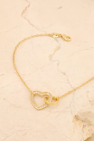 PULSEIRA CÍRCULO LISO E CORAÇÃO ZIRC
