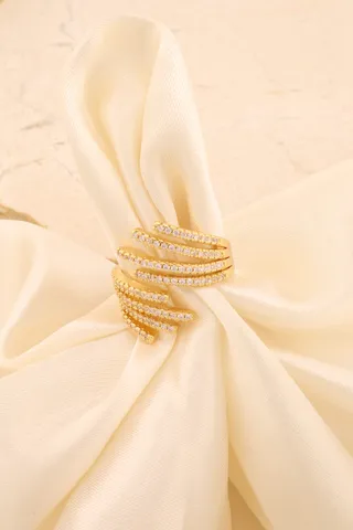 ANEL COM 3 RAMOS DE ZIRC CRISTAL