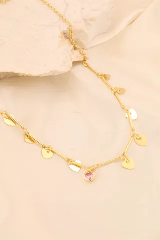 CHOCKER COM HASTES E CORAÇÕES PENDURADOS 38CM